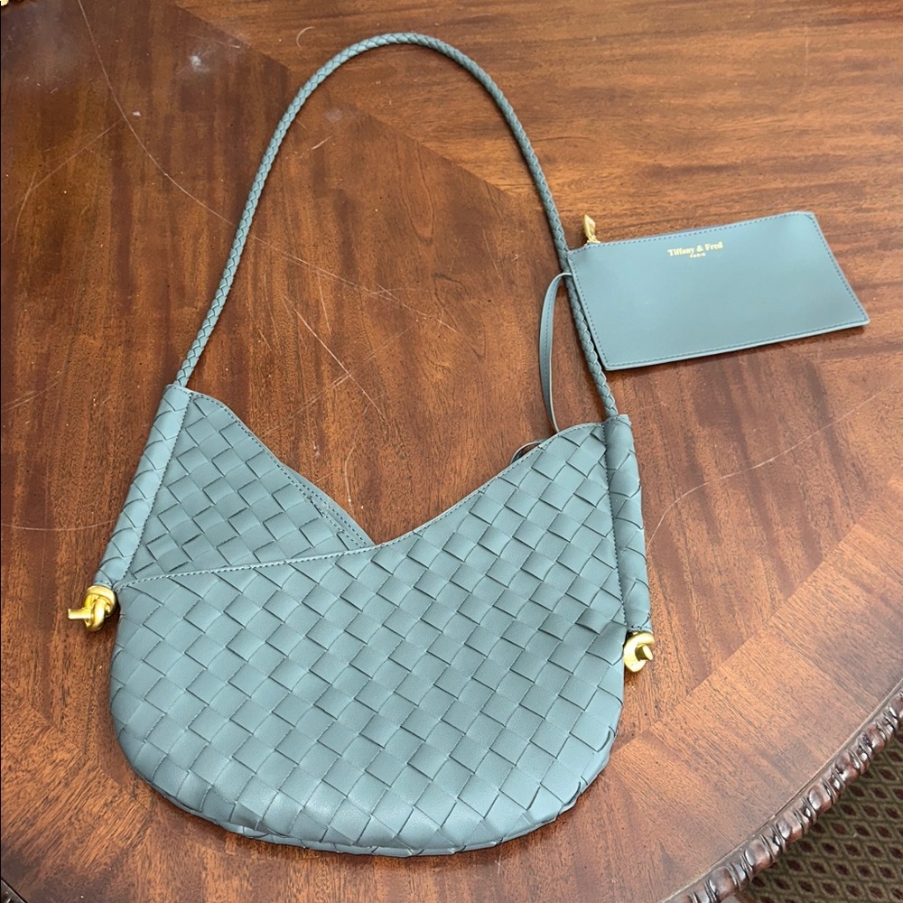 NWT Tiffany & Fred Paris Woven Leather Hobo Shoulder Bag